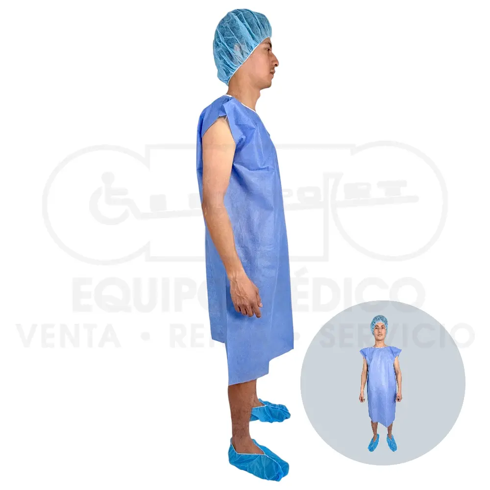 Kit de Bata para Paciente con Gorro y Cubrezapatos